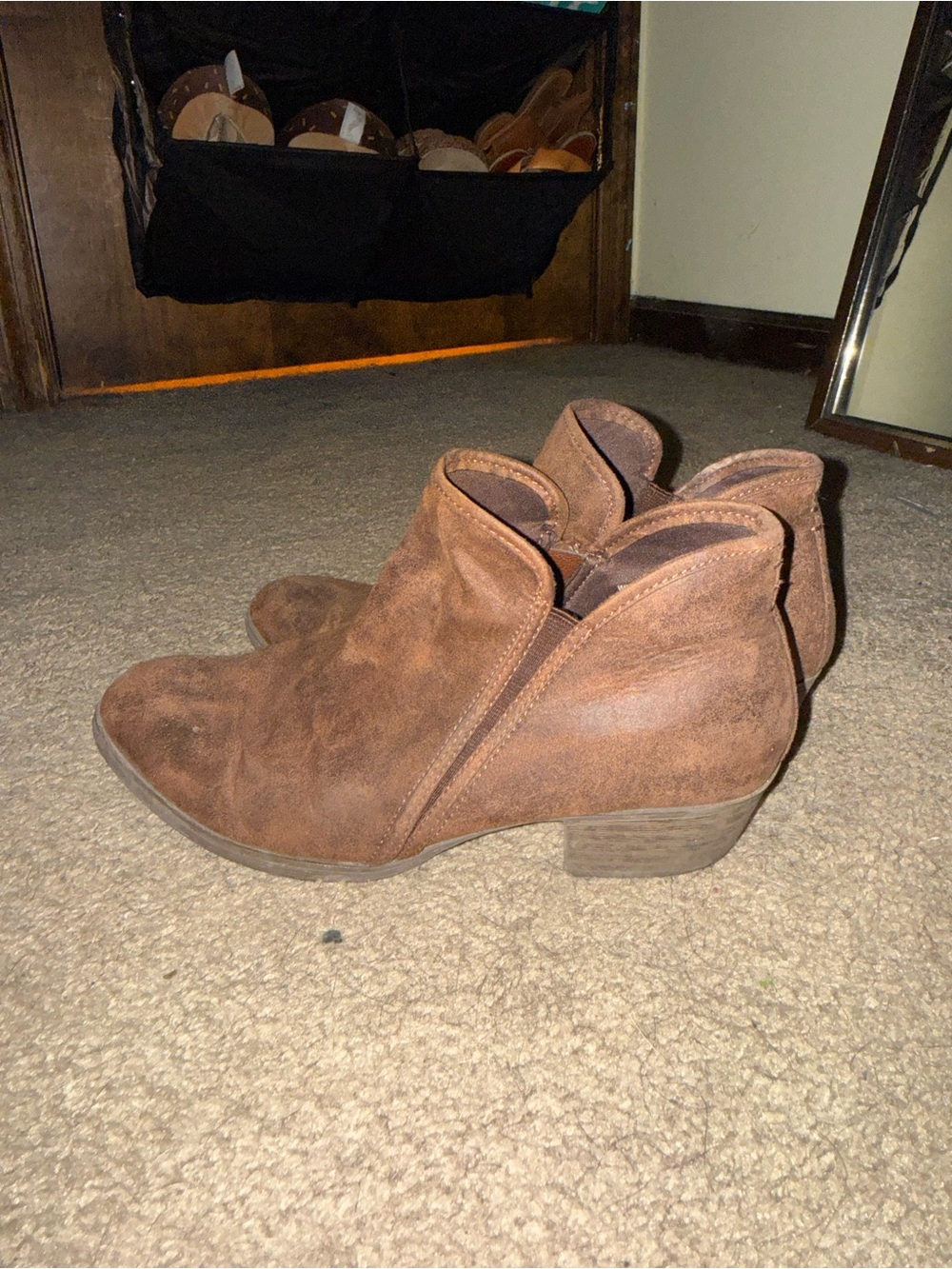 Women's Brown Suede Ankle Booties
